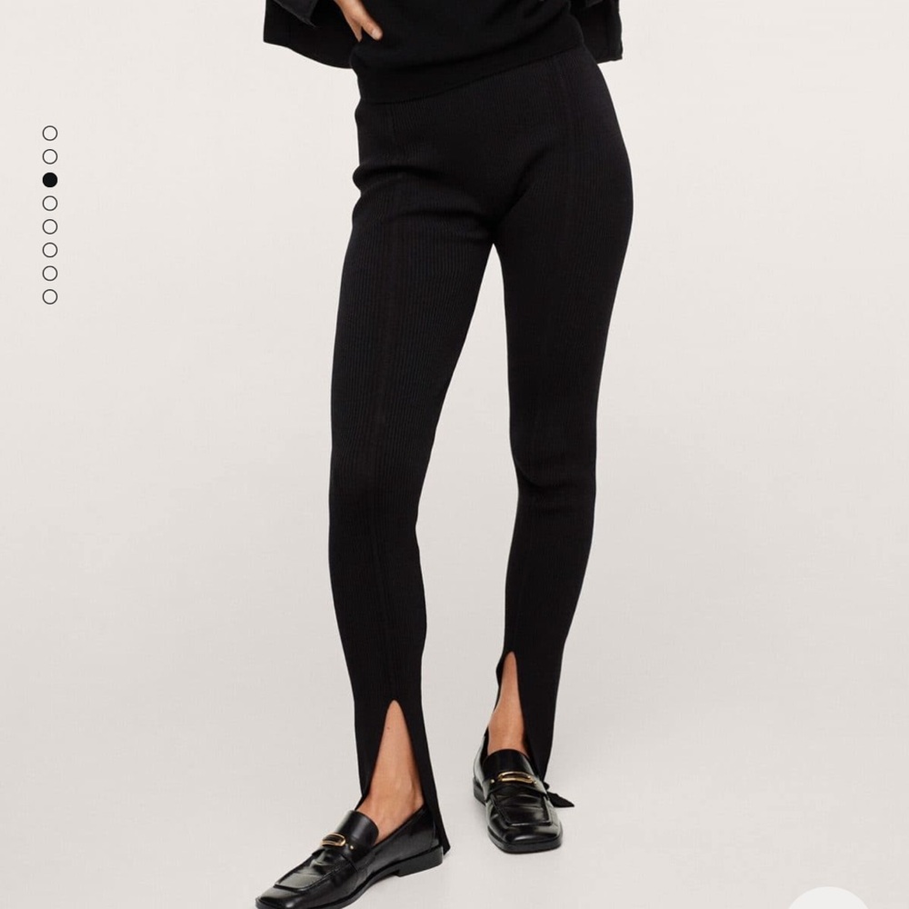 Mango Black Leggings Open Ankle